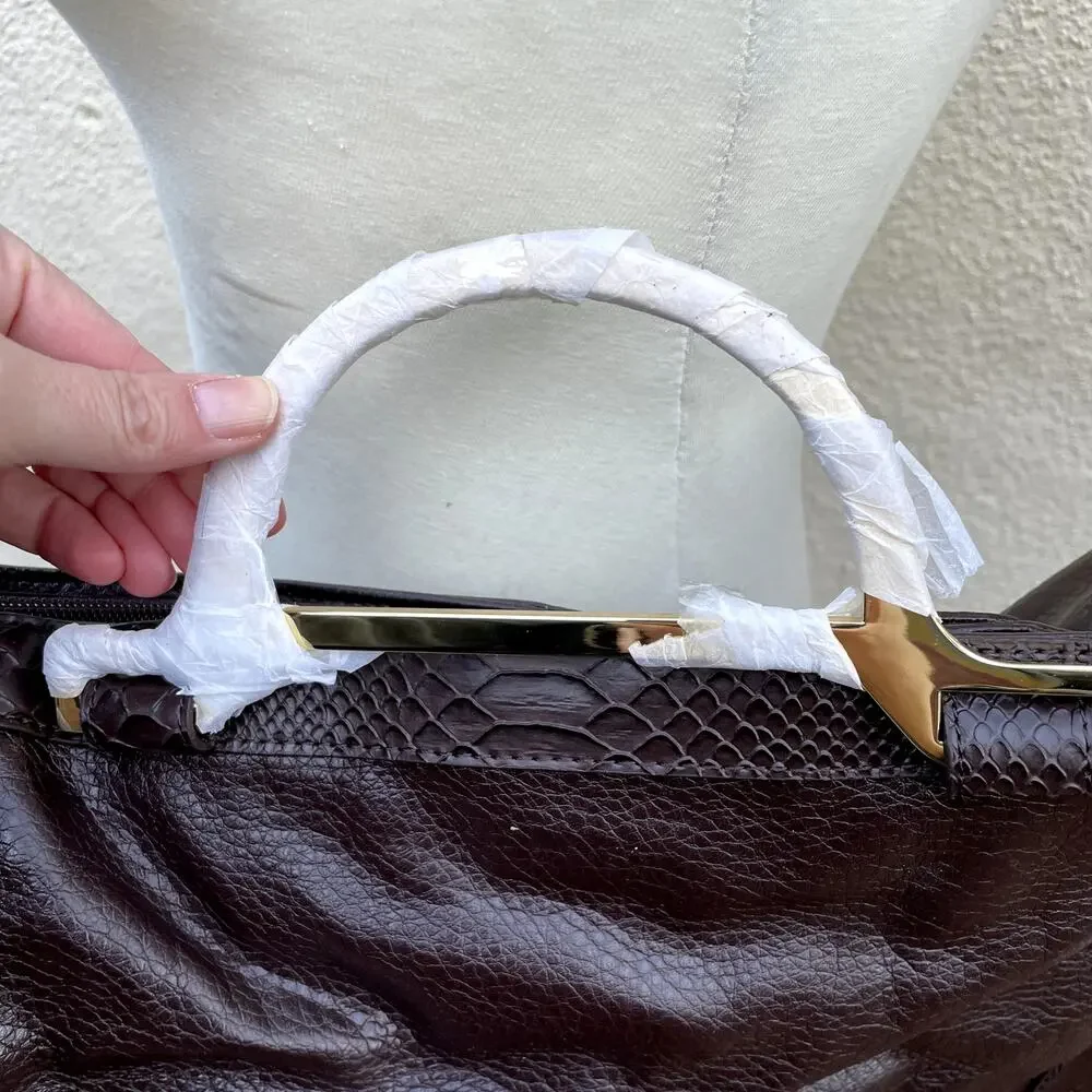 NEW Joy Mangano Faux Leather Designer Drop Bag Extra Large